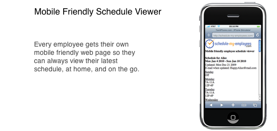 Mobile friendly employee schedule viewer - 2
